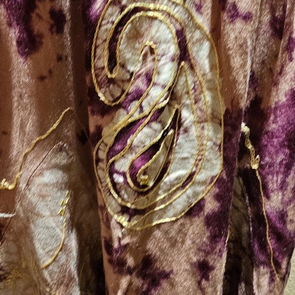 Fashion Terminal Tie-Dye Boho Spaghetti Strap Sundress W Embroidered Details S - Picture 5 of 11